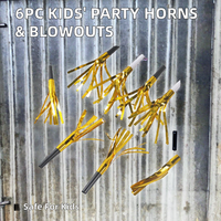 6 Stück Plastik Fransen Party Blowouts Pfeife Spielzeug Kinder Party Hörner Noise Maker für Back to School Geburtstags spiele Party Gefälligkeiten