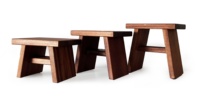 Tabouret de bain Sipo en acajou massif de style japonais traditionnel, banc de douche fait main, écologique, durable, en bois, pour salle de bain, hôtel, villa