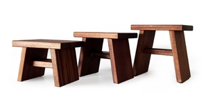 Tabouret de bain au design moderne Banc de douche Sipo en acajou massif Fait à la main en bois utile pour salle de bain Hôtel Villa Appartement - Product Image 6