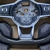 Volant de voiture en fibre de carbone personnalisé pour Volkswagen VW Golf 6 7 MK7 GTI GTD GTE Polo Tiguan Touareg Passat CC