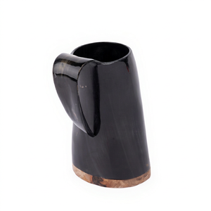 Horn Mug Natural Handmade Drinking Cup Distinctive Natural Color Polished Finish Unique Rounded Shape - Product Image 1