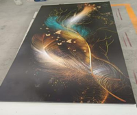 Décoration de salon, plaque en PVC marbré, panneau mural en PVC avec revêtement UV
