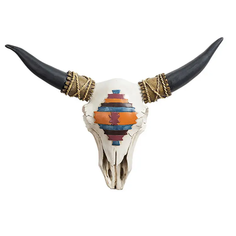 Сделанные на заказ настенные полимерные статуи в виде головы буйвола с изображением животного, бизон, череп