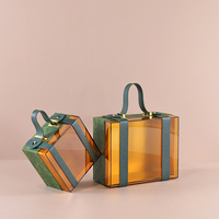 Boîte cadeau carrée transparente multicolores en cuir simple pour bonbons et chocolats, personnalisable selon vos dimensions