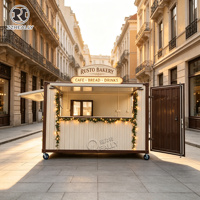 Conteneur flexible, cuisine mobile, restaurant, bar, chariot de nourriture extérieur en acier inoxydable