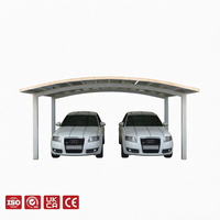 Abri de voiture double en aluminium 20 x 20 avec auvent - Abri de stationnement extérieur de luxe