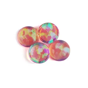 2024 1 piece price jelly colorful round beads cabochons gemstone lab created jelly opal diy jewelry red stone