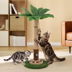 Nouvelle Tour Griffoir pour Chats 2026 avec Poteaux à Griffer, Jouet Souris et Balle en Bois Interactive pour Chats d'Intérieur - Product Image 3