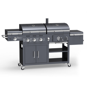 <span class=keywords><strong>Barbecue</strong></span> multifonction intégré pour l'extérieur, <span class=keywords><strong>barbecue</strong></span> au <span class=keywords><strong>gaz</strong></span>, fumoir au charbon de bois, plaque de cuisson combinée - Product Image 1