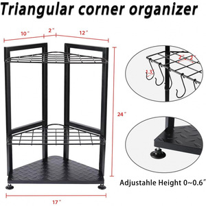 Gardening tool organizer, <b>corner</b> patio tool rack, garage storage and organization tool rack with independent metal <b>bracket</b>. - Product Image 2