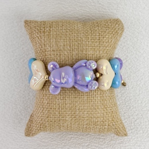 Pulseira de Coração com Charme de Urso de Resina para Mulheres, Ajustável, Macramê, Pulseira Colorida com Contas, Joias da Moda para Uso Diário - Product Image 3