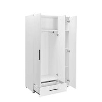 Design moderne Style simple Ample espace de rangement Armoire en MDF 3 portes de haute qualité avec tiroir pour la chambre à coucher