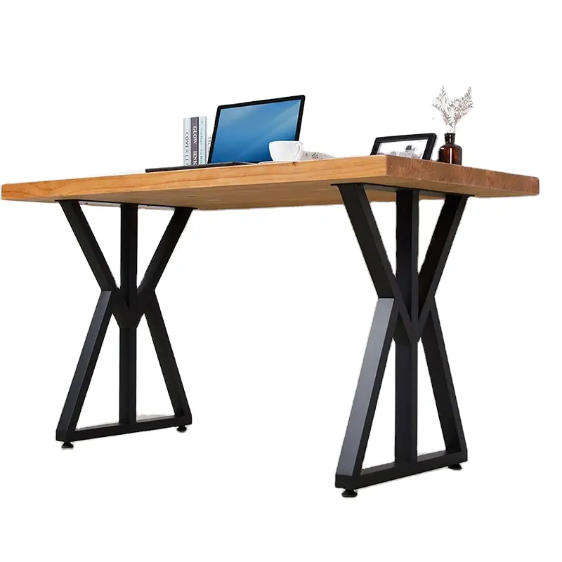 Table en forme de Z, meubles estampillés Cnc, pieds de Table en métal, ensemble de Table à manger en fer, chaises de salle à manger modernes, vente en gros, bon marché