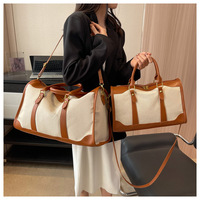 Échantillon Gratuit Sac de Voyage Vintage en Toile pour Femme avec Logo Personnalisé, Sac Fourre-tout de Sport à Fermeture Éclair, Sac à Main Tendance avec Lettres