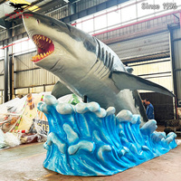 Sculpture de créature marine, modèle de requin animatronique pour parc d'attractions, équipement de parc aquatique