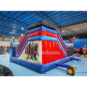 Château gonflable commercial à thème <span class=keywords><strong>Avengers</strong></span> avec toboggan et parcours d'obstacles pour la location de fêtes d'enfants - Product Image 6