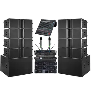 Dual 18inch Subwoofer Line Array Speaker System Power Amplifier And Mixer High Quality Sound System Stage Speaker Set