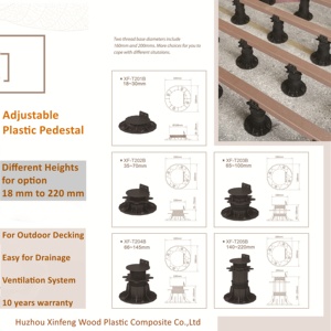 Kunststoff Sockel Unterstützung Holz Decking Füße Bodenbelag Zubehör Drainage Deck Grundstück XF-T203B 66-100mm - Product Image 5