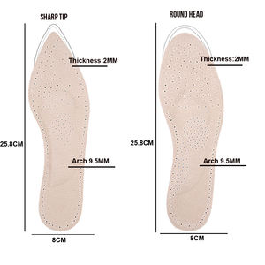 Semelle intérieure de chaussure en cuir <span class=keywords><strong>pour</strong></span> femme fond souple absorbant la sueur déodorant respirant-cuir tête ronde talons hauts pompes Inserts - Product Image 4