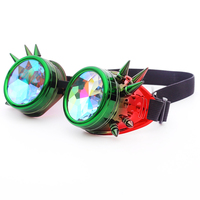 Offre Spéciale spike steampunk lunettes kaléidoscope lunettes cadres colorés cosplay fête punk feux d'artifice lunettes