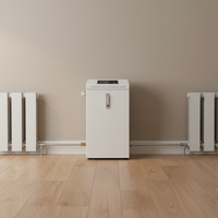 Cheminée électrique 36KW, 26 marron, température réglable, télécommande, affichage LED, flamme multicolore, usage domestique