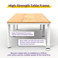 Ensemble de table et de chaises de conférence rectangulaire pour 4 personnes, table de bureau robuste et renforcée pour les réunions, la formation, la négociation, minimaliste