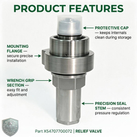 Soupape de sécurité authentique X54707700072 pour pompe HP 4 cylindres, série 4000, moteur diesel 20V4000, générateur marin