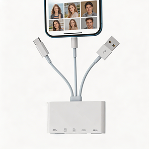 Clé USB 5-en-1 avec lecteur de <span class=keywords><strong>carte</strong></span> <span class=keywords><strong>SD</strong></span> TF, adaptateur OTG avec port de charge Type-C/USB/8 broches, compatible avec les téléphones mobiles et les tablettes - Product Image 1