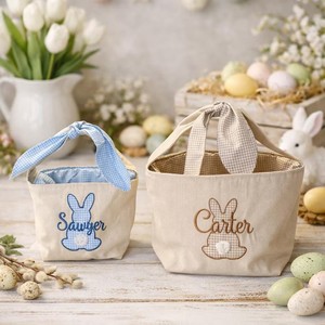 Novelty <strong>Easter</strong> Egg Hunts &amp; Party Favors Portable Polyester Embroidered Name <strong>Easter</strong> Egg Hunt Bag Personalized <strong>Easter</strong> Bunny Basket - Product Image 3