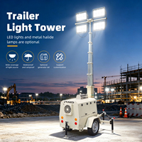 Tour d'éclairage mobile LED économique pour la construction routière, les sites miniers, les événements extérieurs et les travaux de nuit d'urgence