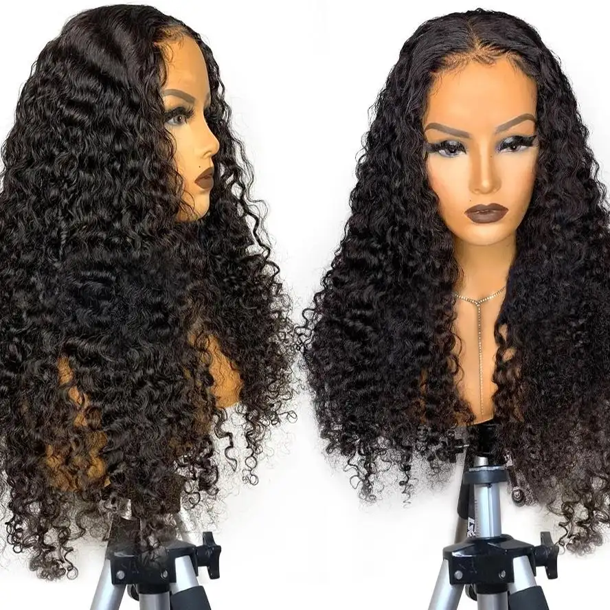 Perruque Lace front wig indienne, cheveux humains vierges, Deep Wave, Frontal HD 10A, cheveux bruts, meilleure qualité, pour femmes