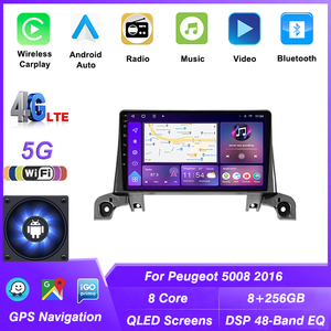 BHNEW Autoradio Android con GPS, Telecamera Posteriore, CarPlay, Ventola di Raffreddamento, BT per <span class=keywords><strong>Peugeot</strong></span> 5008 4008 <span class=keywords><strong>3008</strong></span> <span class=keywords><strong>2016</strong></span>-2020, Cruscotto - Product Image 3