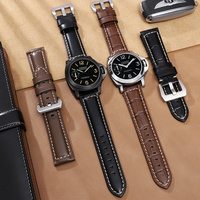 Forwelleny 2025 nouveau Style flammé Grain Crocodile motif étanche cuir de veau véritable bracelet de montre en cuir 20/22/24/26mm