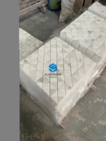Carreaux de luxe en forme de triangle pour cuisine et salle de bain, mosaïque murale en métal, marbre et pierre, carreaux de sol