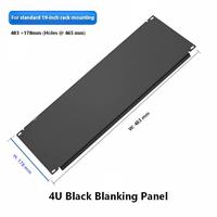 Panneau de remplissage noir 1U, largeur 483 mm, espacement des trous 465 mm, plaque de remplissage pour montage en rack 19 pouces, type solide pour armoire réseau