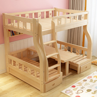 Ensemble de meubles en bois de haute qualité pour enfants, lit Double superposé avec bureau et toboggan pour enfants, lit préscolaire