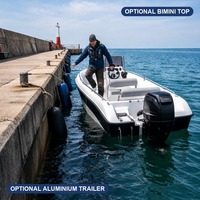 Bateau de planage Chaser 430 de 4,3 m, fond en V à 14 degrés, bateau de pêche en fibre de verre, moteur hors-bord max. 60 CV