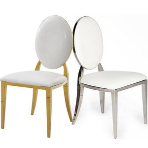 Chaise de banquet nordique en acier inoxydable à dossier à motifs de haute qualité, chaises de mariage, événements - Product Image 1