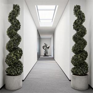 Arbre en spirale artificiel en buis, topiaire, décoration intérieure, <span class=keywords><strong>jardin</strong></span>, plante artificielle en pot, certifié UV, décoration d'hôtels - Product Image 6