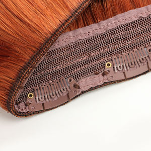 Extensions per capelli umani Remy 100% europei all'ingrosso, con clip, a pezzo singolo, a doppia trama, effetto halo color rame - Product Image 3