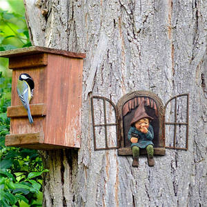 Statue de Nain Espiegle en Resine Peinte a la Main Figurine Decor Jardin Ornement Decoration Maison Cadeau Collection - Product Image 4