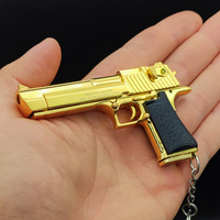 Gantungan Kunci Pistol Mainan Desert Eagle Logam Premium Model Miniatur Realistis Dengan Bagian yang Dapat Dibongkar dan Magazen yang Dapat Dilepas untuk Hadiah Pria