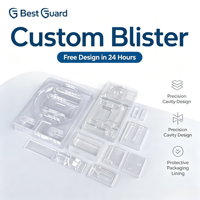 Emballage blister personnalisé en PET recyclable, étui carré transparent, palette de fards à paupières vide, poudre compacte, Best Guard Wholesale
