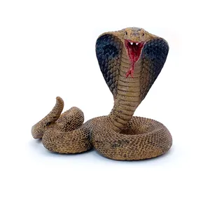 Wildlife Realistische Hoge Kwaliteit Pvc Plastic Dier Figuur Speelgoed Realistisch Milieuvriendelijk Dier Bruine Cobra Figuur Speelgoed