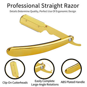 <span class=keywords><strong>Rasoir</strong></span> manuel à l'ancienne plaqué or pour hommes, <span class=keywords><strong>rasoir</strong></span> à barbe, coupe-sourcils, support de lame de rasage, <span class=keywords><strong>rasoir</strong></span> pour coiffure - Product Image 4