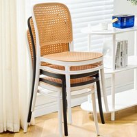 Chaises en plastique de jardin élégantes et luxueuses à vendre, cadre en PP, chaise en rotin en plastique empilable