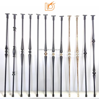 Nouveau style Balustres ronds creux en fer satiné noir 5/8"*44" avec design à nœuds pour rampe d'escalier intérieure