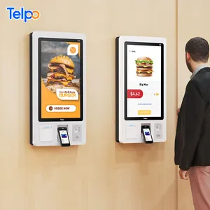 Máquina de autoserviço kiosk restaurante pos kiosk, máquina de encomendar kfc de 21.5/27/32 polegadas com tela sensível ao toque