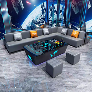 केटीवी रूम इंटीरियर डिजाइन क्लब फर्नीचर नाइट क्लब लाउंज बार काउंटर टेबल अनुचर चमड़े के नाइट क्लब सोफा - Product Image 5