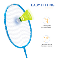 Raket bulu tangkis besi grosir, raket latihan badminton kustom murah